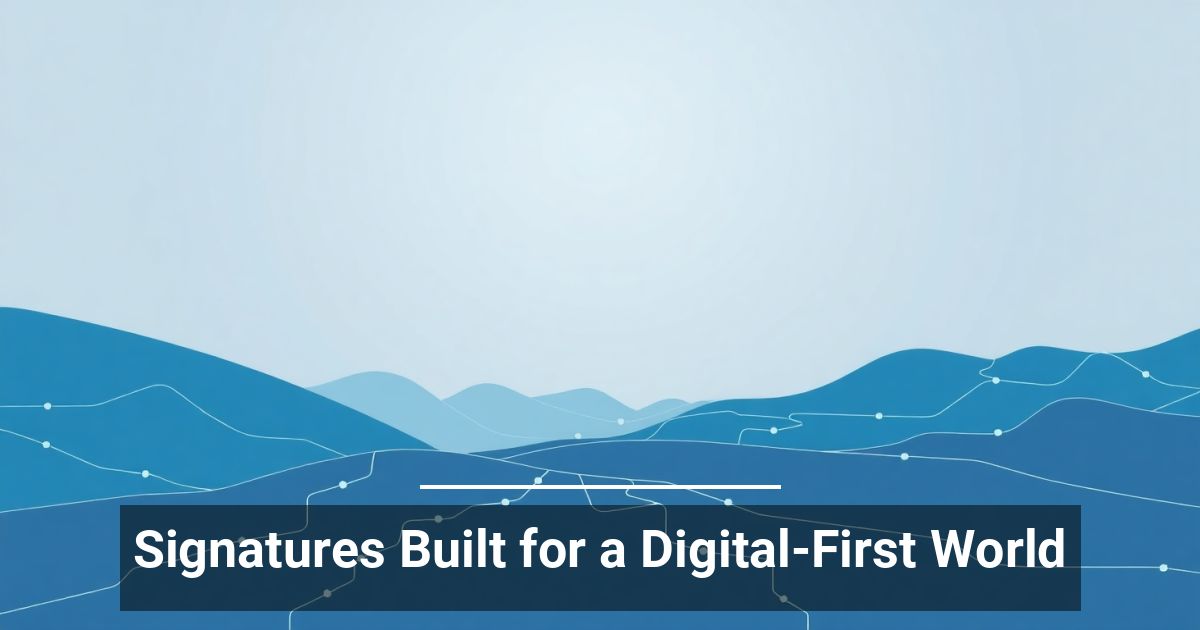 Signatures Built for a Digital-First World